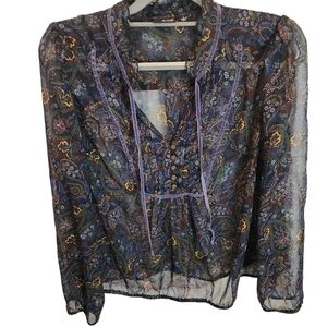 Ana sheer long sleeved light weight blouse/top